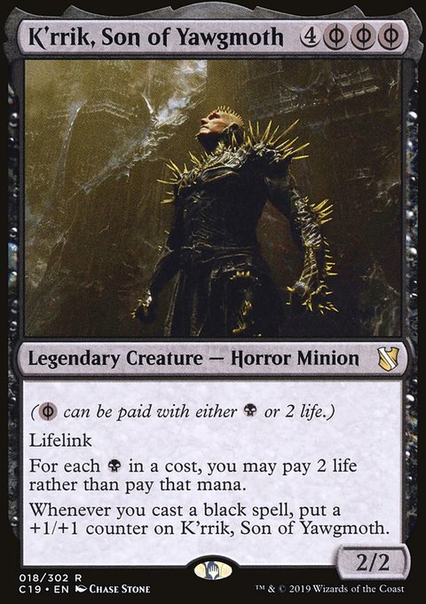 K'rrik, Son of Yawgmoth, Commander 2019 #18, Magic: The Gathering card