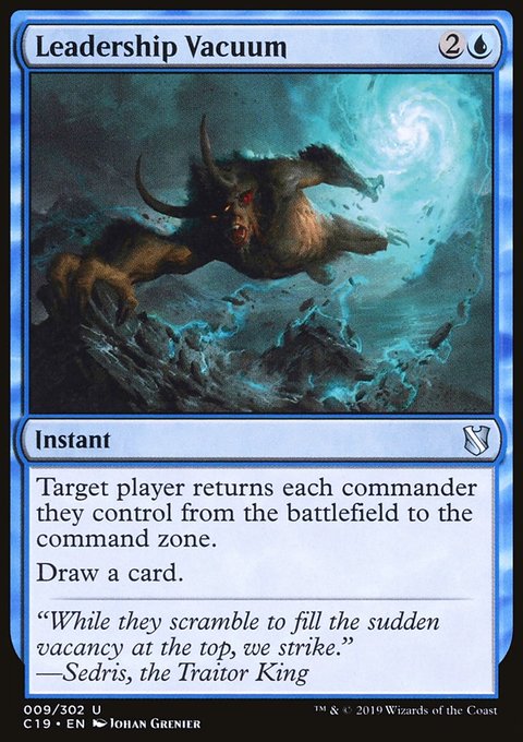Leadership Vacuum, Commander 2019 #9, Magic: The Gathering card
