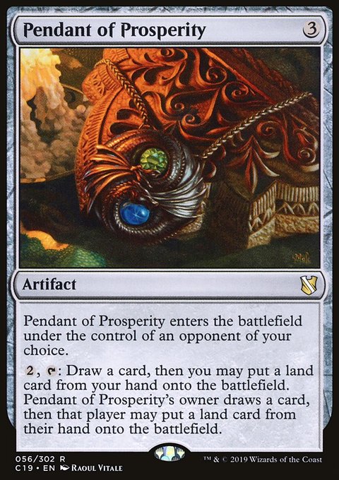 Pendant of Prosperity, Commander 2019 #56, Magic: The Gathering card