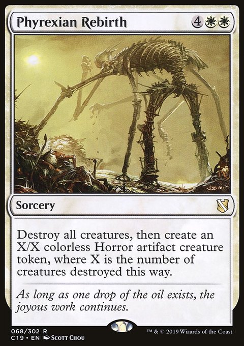 Phyrexian Rebirth, Commander 2019 #68, Magic: The Gathering card