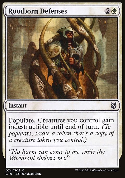 Rootborn Defenses, Commander 2019 #74, Magic: The Gathering card