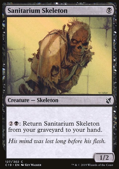 Sanitarium Skeleton, Commander 2019 #127, Magic: The Gathering card