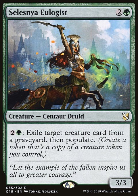 Selesnya Eulogist, Commander 2019 #35, Magic: The Gathering card