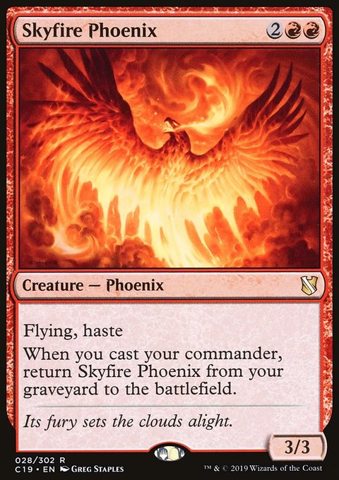 Skyfire Phoenix, Commander 2019 #28, Magic: The Gathering card