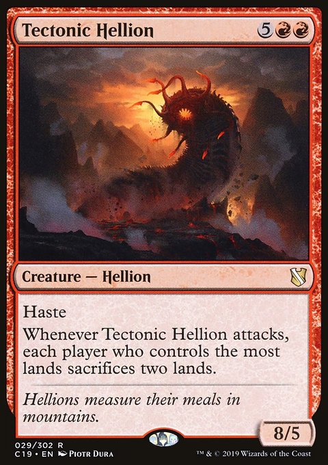 Tectonic Hellion, Commander 2019 #29, Magic: The Gathering card