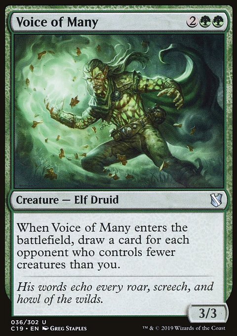 Voice of Many, Commander 2019 #36, Magic: The Gathering card