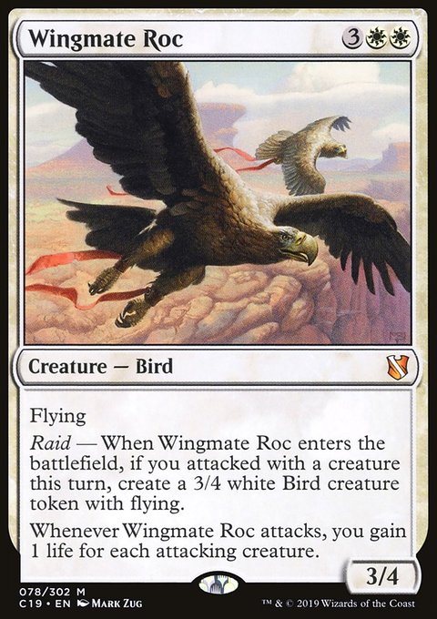 Wingmate Roc, Commander 2019 #78, Magic: The Gathering card