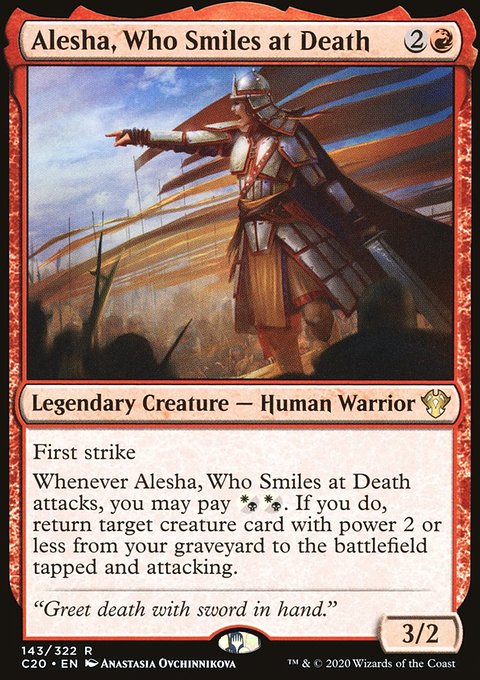 Alesha, Who Smiles at Death, Commander 2020 #143, Magic: The Gathering card