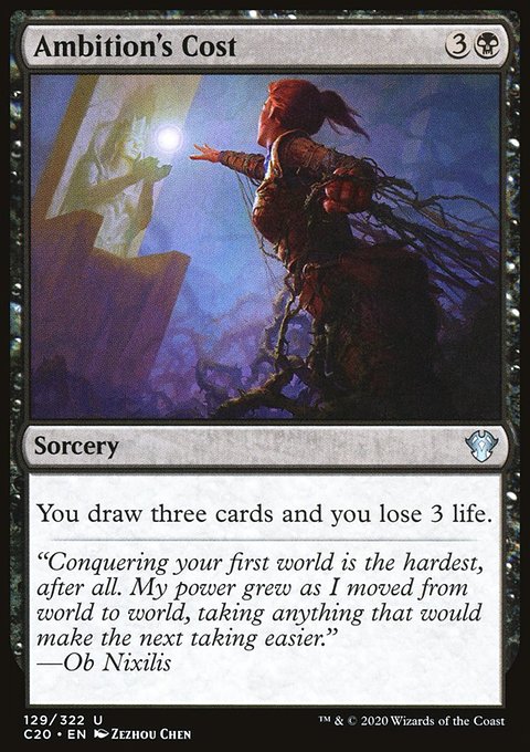 Ambition's Cost, Commander 2020 #129, Magic: The Gathering card