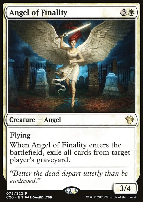 Angel of Finality, Commander 2020 #75, Magic: The Gathering card