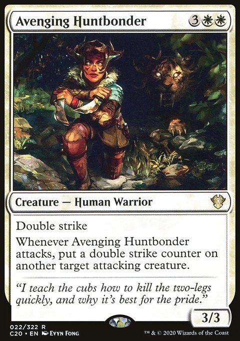 Avenging Huntbonder, Commander 2020 #22, Magic: The Gathering card