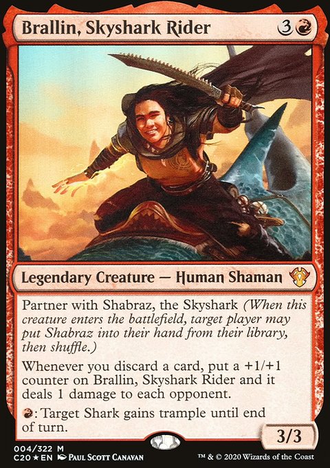 Brallin, Skyshark Rider, Commander 2020 #4, Magic: The Gathering card