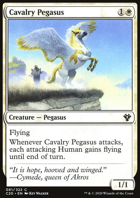 Cavalry Pegasus, Commander 2020 #81, Magic: The Gathering card