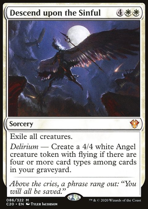 Descend upon the Sinful, Commander 2020 #86, Magic: The Gathering card