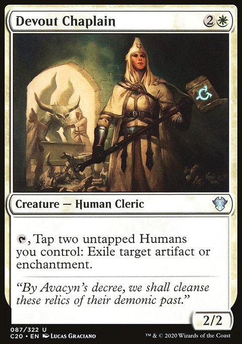 Devout Chaplain, Commander 2020 #87, Magic: The Gathering card
