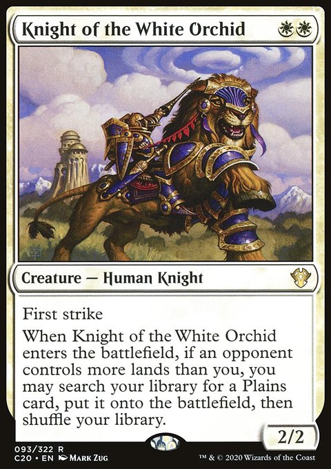 Knight of the White Orchid, Commander 2020 #93, Magic: The Gathering card