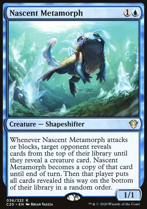 Nascent Metamorph, Commander 2020 #36, Magic: The Gathering card