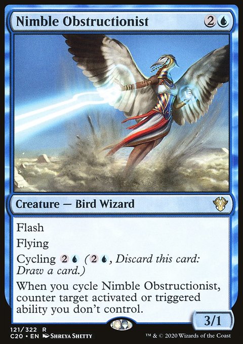 Nimble Obstructionist, Commander 2020 #121, Magic: The Gathering card
