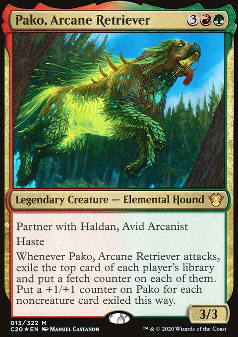 Pako, Arcane Retriever, Commander 2020 #13, Magic: The Gathering card