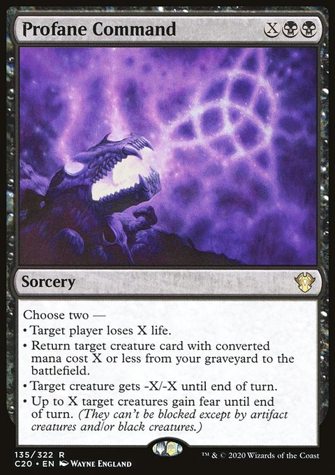 Profane Command, Commander 2020 #135, Magic: The Gathering card