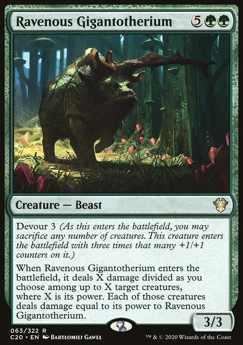 Ravenous Gigantotherium, Commander 2020 #63, Magic: The Gathering card
