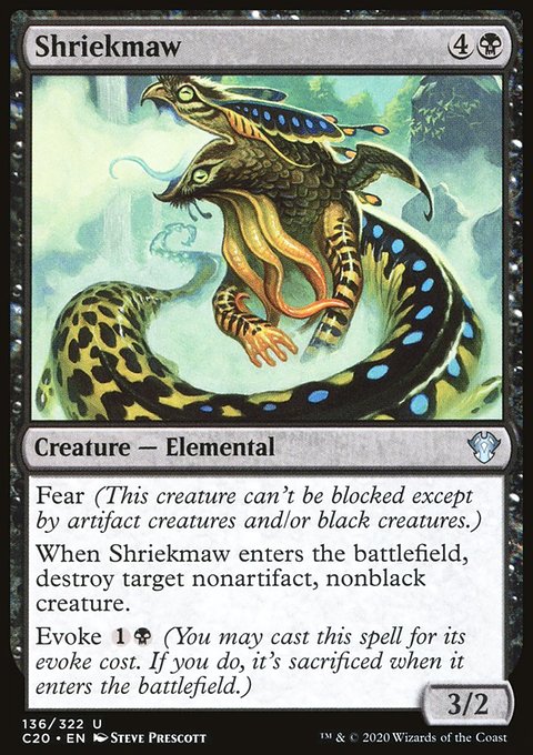 Shriekmaw, Commander 2020 #136, Magic: The Gathering card