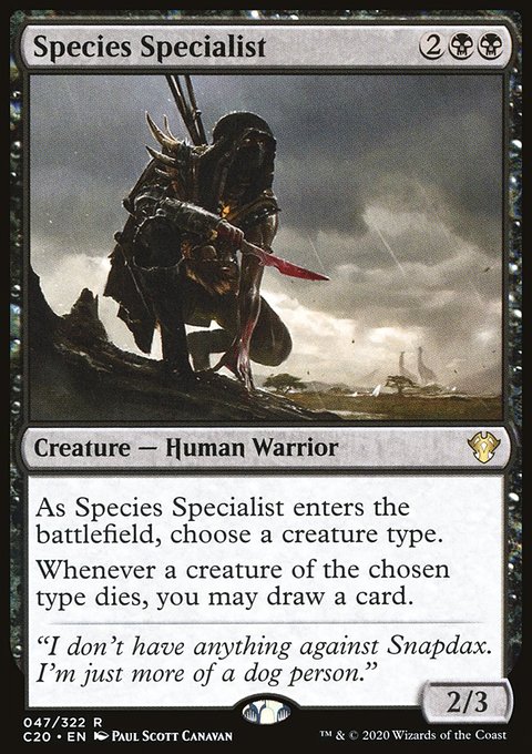 Species Specialist, Commander 2020 #47, Magic: The Gathering card