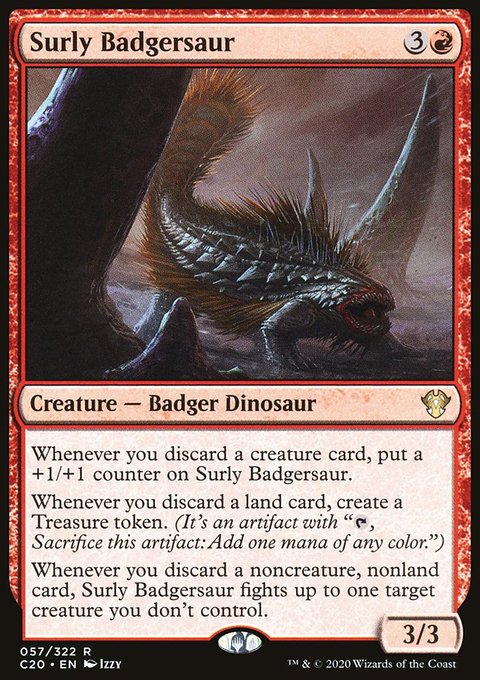 Surly Badgersaur, Commander 2020 #57, Magic: The Gathering card