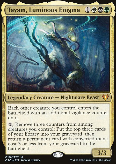 Tayam, Luminous Enigma, Commander 2020 #16, Magic: The Gathering card
