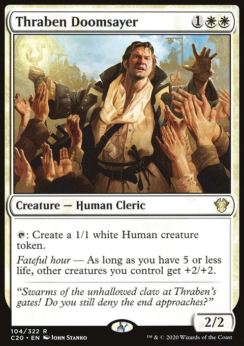 Thraben Doomsayer, Commander 2020 #104, Magic: The Gathering card