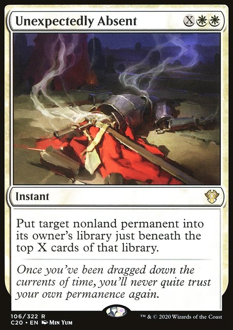 Unexpectedly Absent, Commander 2020 #106, Magic: The Gathering card