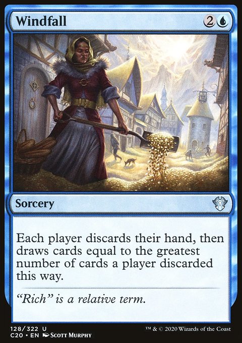 Windfall, Commander 2020 #128, Magic: The Gathering card