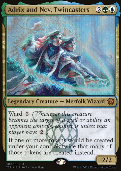 Adrix and Nev, Twincasters, Commander 2021 #9, Magic: The Gathering card