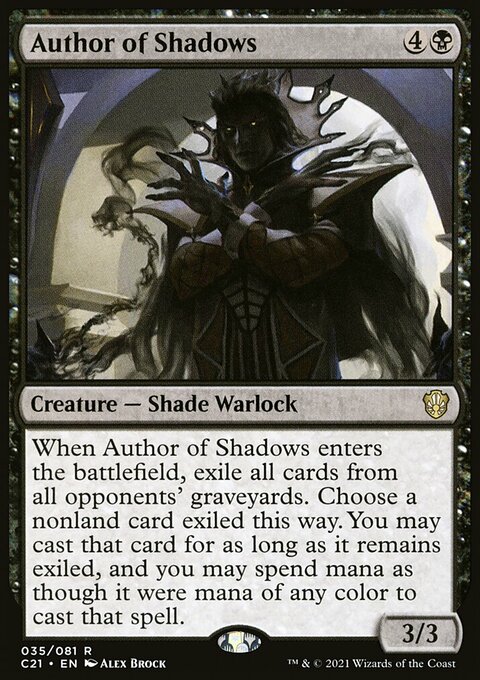 Author of Shadows, Commander 2021 #35, Magic: The Gathering card