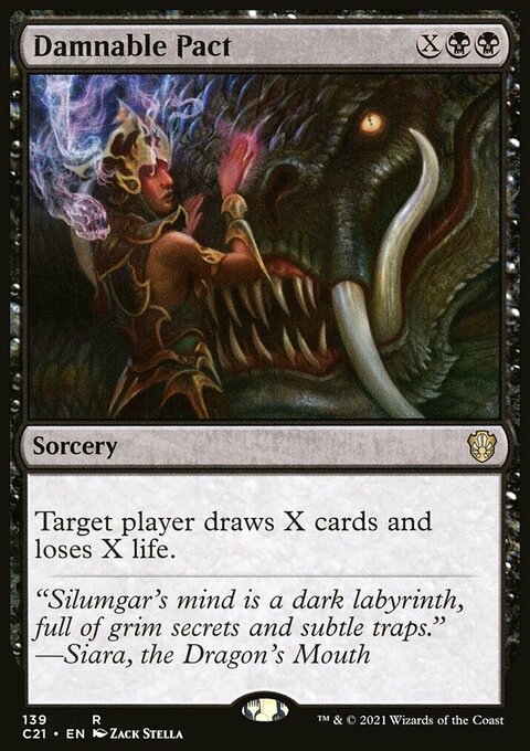 Damnable Pact, Commander 2021 #139, Magic: The Gathering card