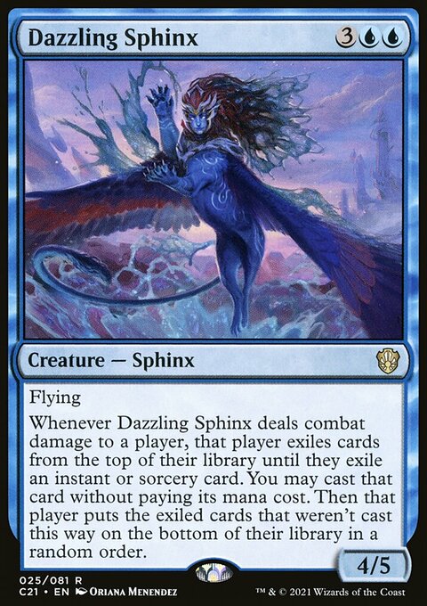 Dazzling Sphinx, Commander 2021 #25, Magic: The Gathering card