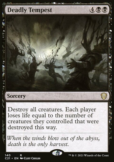 Deadly Tempest, Commander 2021 #140, Magic: The Gathering card
