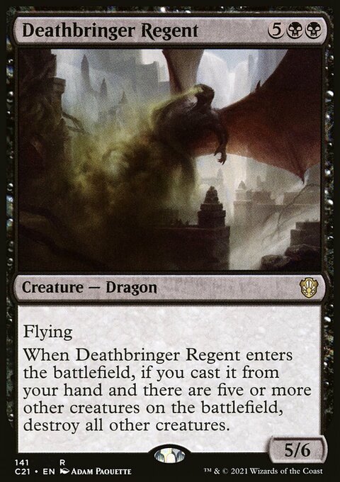 Deathbringer Regent, Commander 2021 #141, Magic: The Gathering card