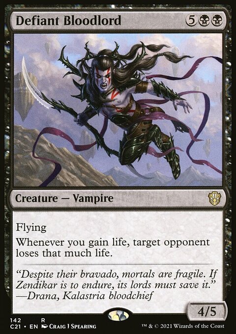 Defiant Bloodlord, Commander 2021 #142, Magic: The Gathering card