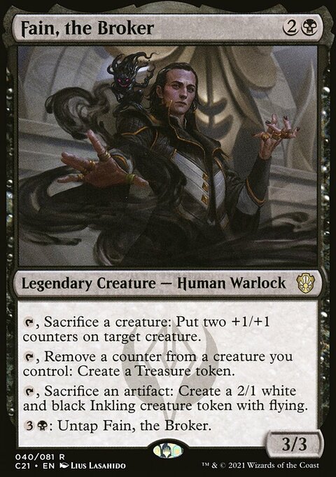 Fain, the Broker, Commander 2021 #40, Magic: The Gathering card