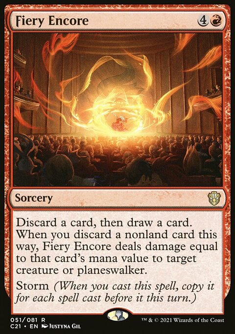 Fiery Encore, Commander 2021 #51, Magic: The Gathering card