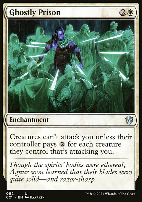 Ghostly Prison, Commander 2021 #92, Magic: The Gathering card