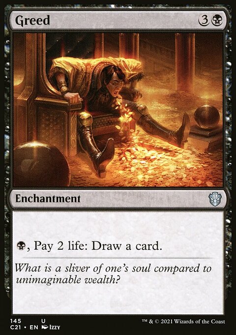 Greed, Commander 2021 #145, Magic: The Gathering card
