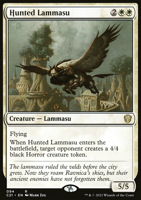 Hunted Lammasu, Commander 2021 #94, Magic: The Gathering card