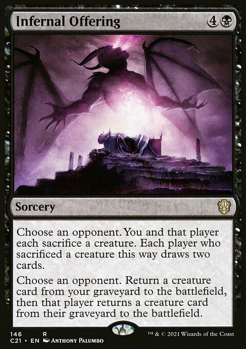 Infernal Offering, Commander 2021 #146, Magic: The Gathering card