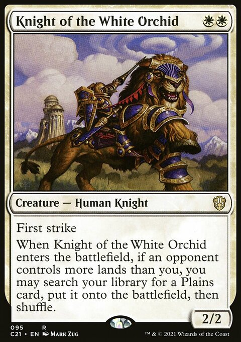 Knight of the White Orchid, Commander 2021 #95, Magic: The Gathering card