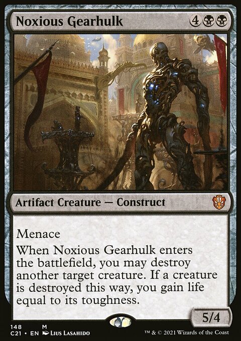 Noxious Gearhulk, Commander 2021 #148, Magic: The Gathering card