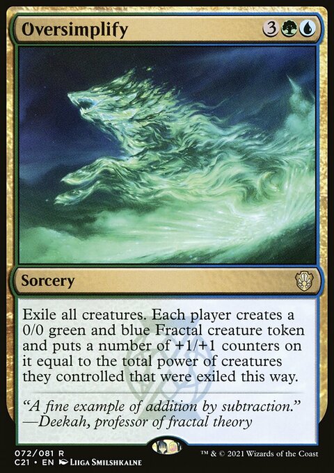 Oversimplify, Commander 2021 #72, Magic: The Gathering card
