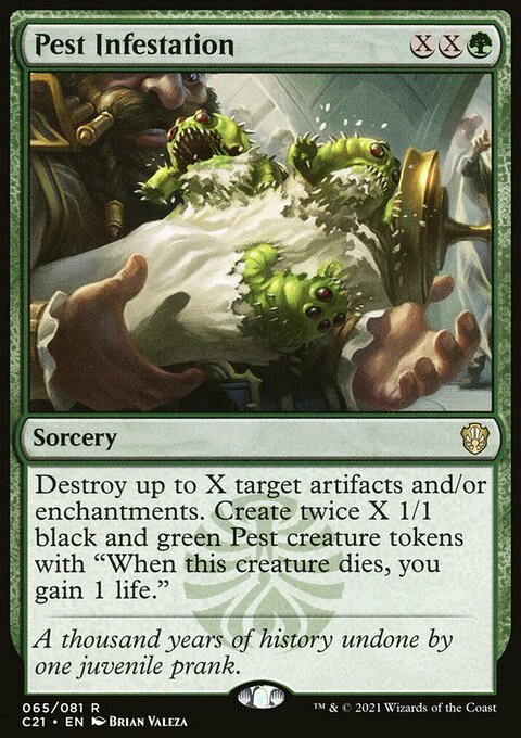 Pest Infestation, Commander 2021 #65, Magic: The Gathering card
