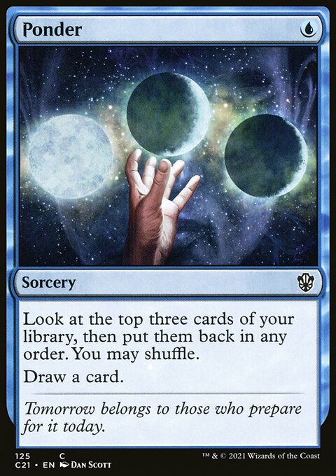 Ponder, Commander 2021 #125, Magic: The Gathering card